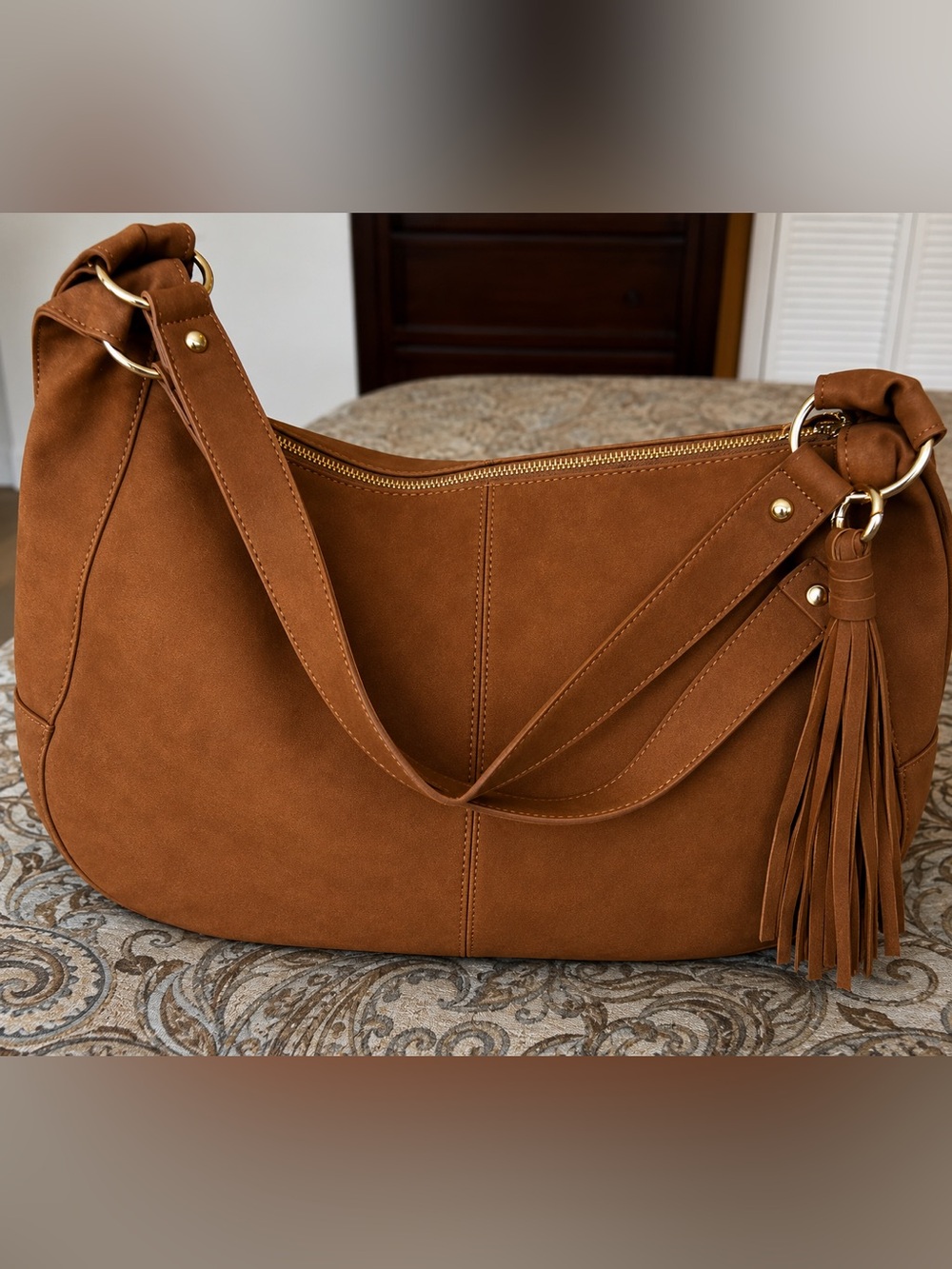 Hazel Hobo Shoulder Bag with Tassel